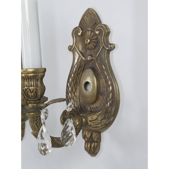 Pair Solid Brass Hand-Made Sconces Removed From a Historic 1908 Home. For Sale - Image 11 of 12