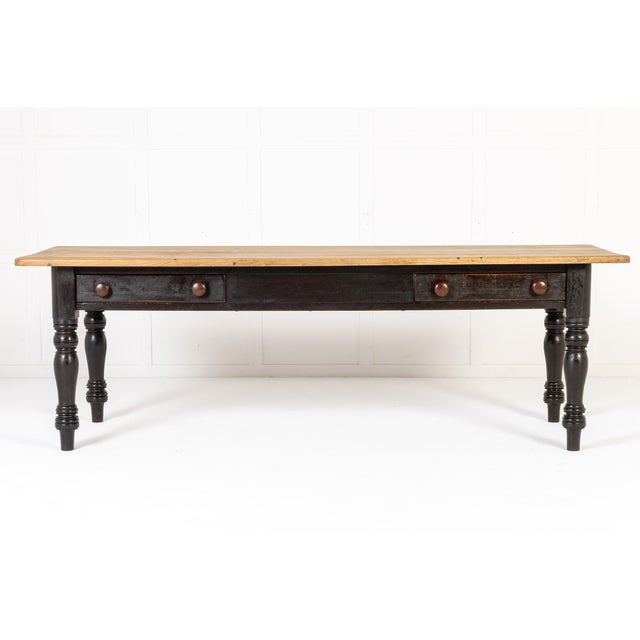 Antique English Farmhouse Table in Pine, 1800s For Sale - Image 4 of 11