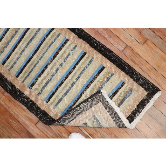 Shabby Chic Turkish Deco Minimalist Runner, Mid-20th Century For Sale - Image 12 of 18