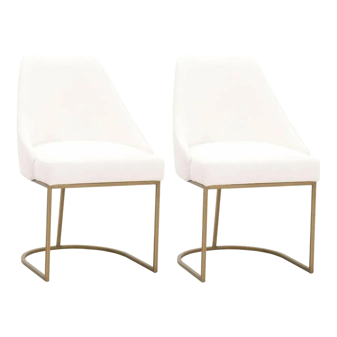 LiveSmart PeytonPearl Brushed Gold Chairs Set of 2 Chairish