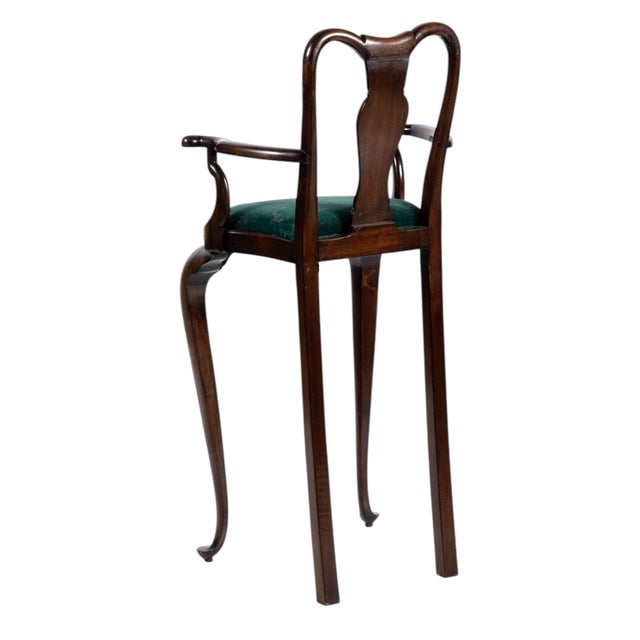 Queen Anne Antique English 19th Century Queen Anne Style Mahogany Child’s High Chair - 20” X 16” X 42” For Sale - Image 3 of 5