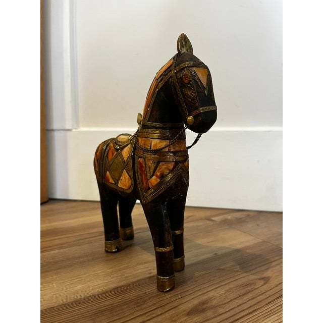 Vintage Handcarved Marwari Horse For Sale - Image 4 of 10