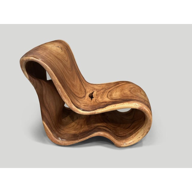 Andrianna Shamaris Impressive Suar Wood Sculptural Chair For Sale - Image 12 of 18