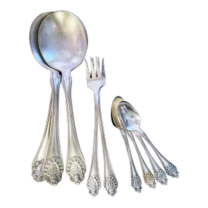 Early 20th Century Set of 9 Silver Plated Flatware From the Plaza Hotel Nyc