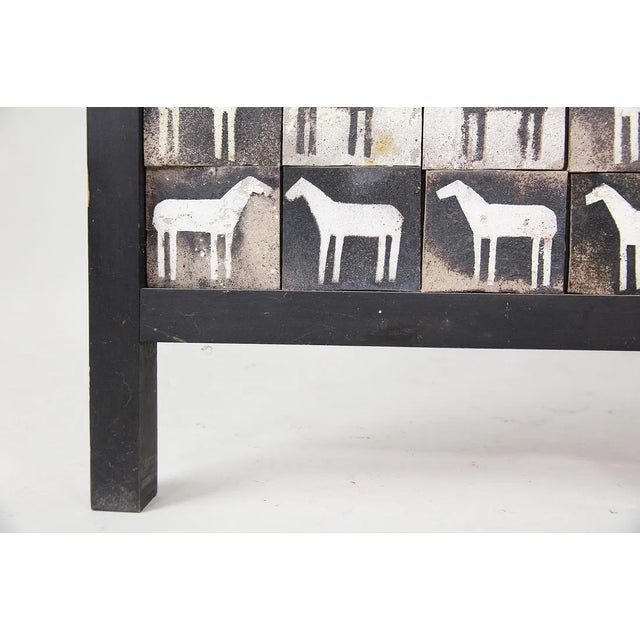 Wood Tiled Horse Room Divider For Sale - Image 7 of 7