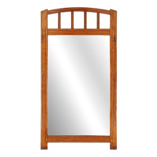 Art Deco Mirror in Wood with Facet Cut Mirror, 1930s For Sale