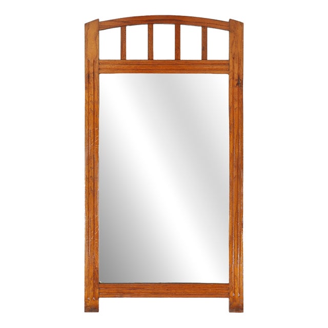 Art Deco Mirror in Wood with Facet Cut Mirror, 1930s For Sale