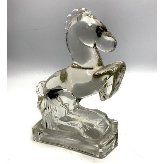 Art Deco Vintage Glass Horse Figurine For Sale - Image 3 of 5