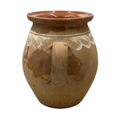 This antique one-handle terra cotta vessel from Hungary is a wonderful addition to any Farmhouse decor. The rustic pottery...