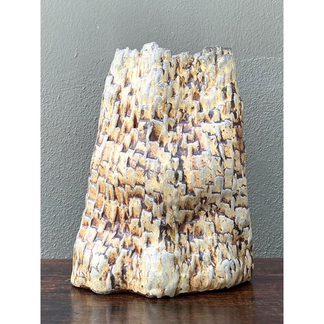 Handcrafted Textured Ceramic Vase For Sale - Image 15 of 18