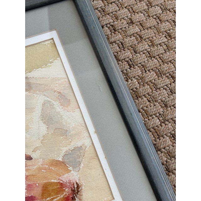 Wood Late 20th Century Mary Kinnear Still Life Watercolor Painting With Strawberries and Purple Onions, Framed For Sale - Image 7 of 9