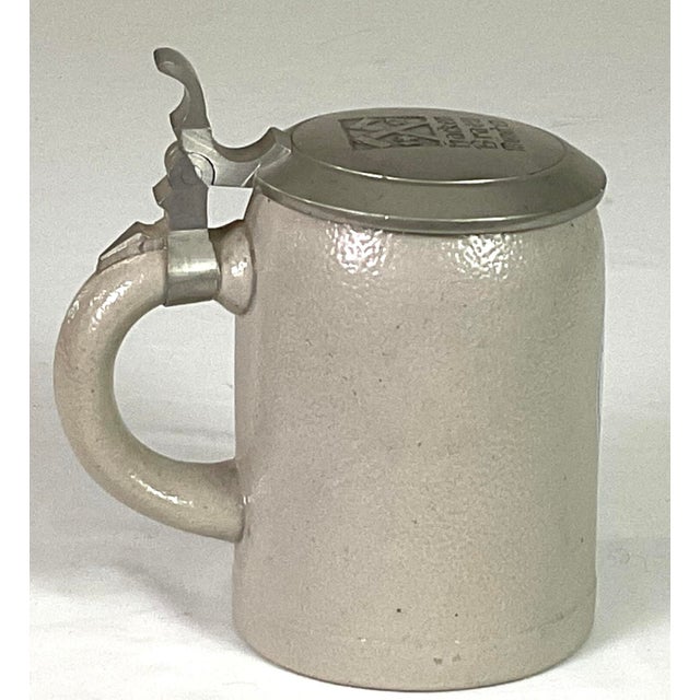 Traditional 1970s Hackerbrau Munchen-Germany-Stoneware and Pewter Lid-1/2 Liter Stain For Sale - Image 3 of 7