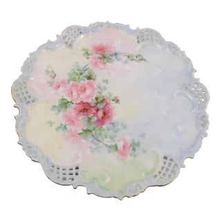 1940s Leonard Vienna Austria Plate With Reticulated Edge Detail For Sale