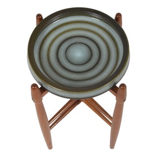 Side Table with Ceramic Bowl by Hundevad and Basse for Knabstrup, 1960s For Sale