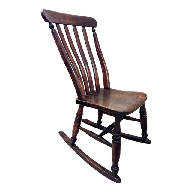 Antique Rocking Chair Sewing Rocker Maple & Oak 19th Century For Sale
