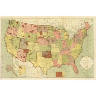 Antique Map of Locations of Native American Tribes, 1899 For Sale