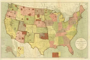 Antique Map of Locations of Native American Tribes, 1899