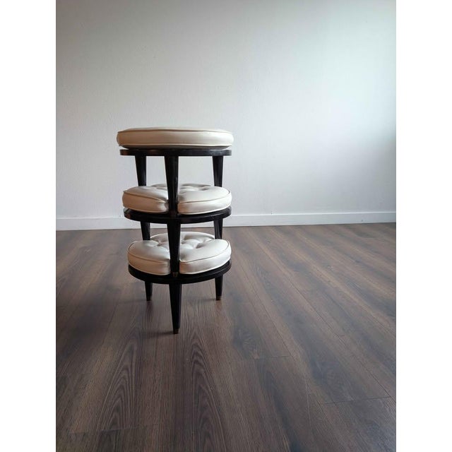 1960s MCM Black & White Stacking Footstools by M Hayat & Bros For Sale - Image 5 of 9