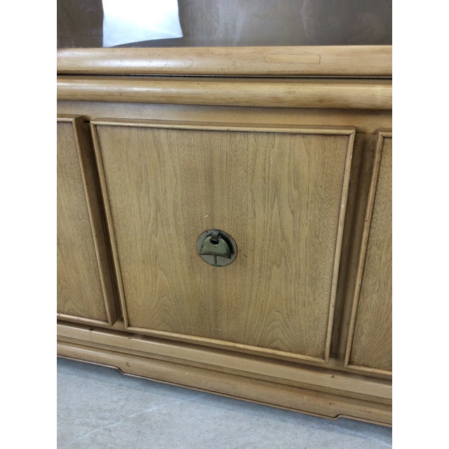 Mid Century Modern Two Piece China Cabinet With Limed Oak Finish For Sale - Image 17 of 18