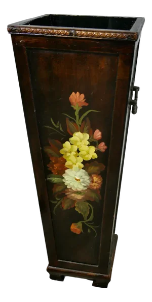 Folk Art Painted Umbrella Stand, 1970s