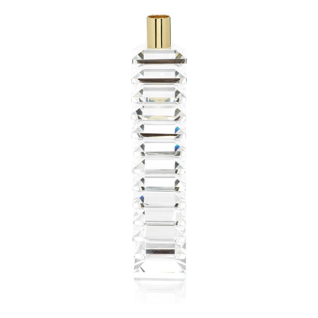 Florella Stacked Crystal Candle Holder For Sale