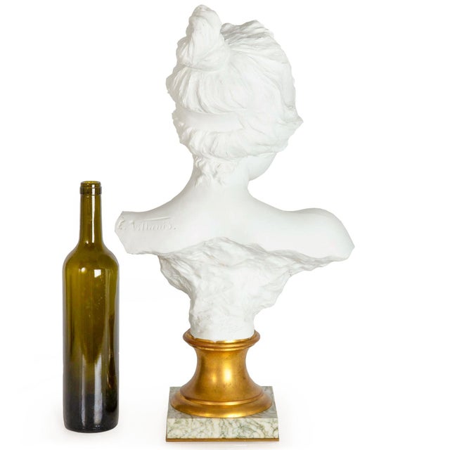 French Parian Porcelain Bust of “Tanagra” After Emmanuel Villanis Ca. 1890 For Sale - Image 4 of 12