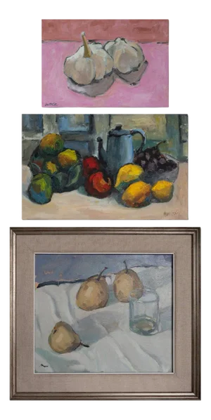 R. Monzó, Untitled, Oil on Canvases, Framed, Set of 3