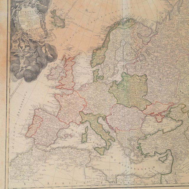Antique Geological World Map by Johann Matthias Hasio, 1743 For Sale - Image 6 of 13
