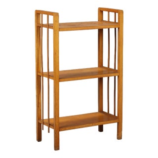 Small Vintage Poplar Veneer Bookcase, Italy, 1970s For Sale
