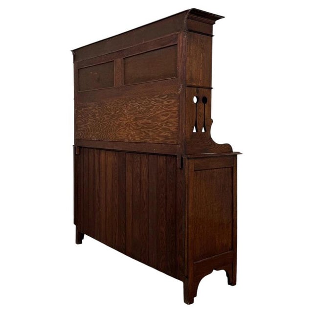 Gold 20th Century Arts and Crafts English Oak Sideboard, 1890s For Sale - Image 8 of 14