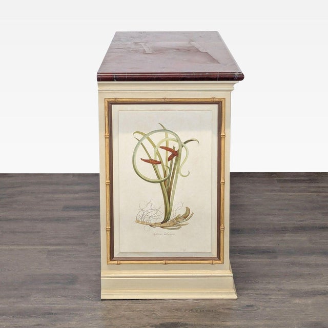 2000 - 2009 Botanical Hand Painted Media Cabinet For Sale - Image 5 of 12