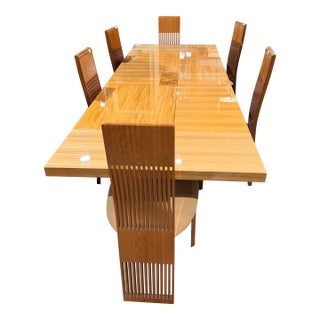 Pietro Costantini Tan Zebrawood Dining Set For Sale