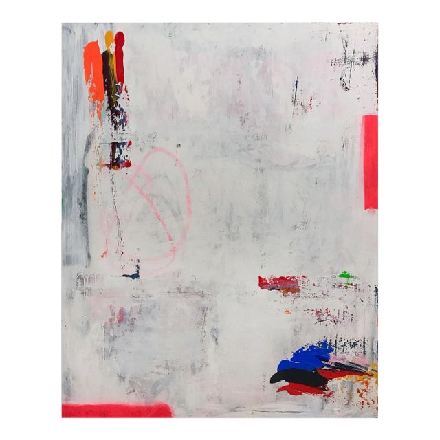 Contemporary Abstract Mixed Media on Canvas Painting "Bones" by Tommaso Fattovich For Sale