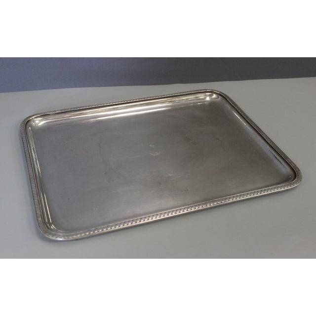 Silver-Plated Metal Serving Tray with Marine Anchor, 1950s For Sale - Image 7 of 10