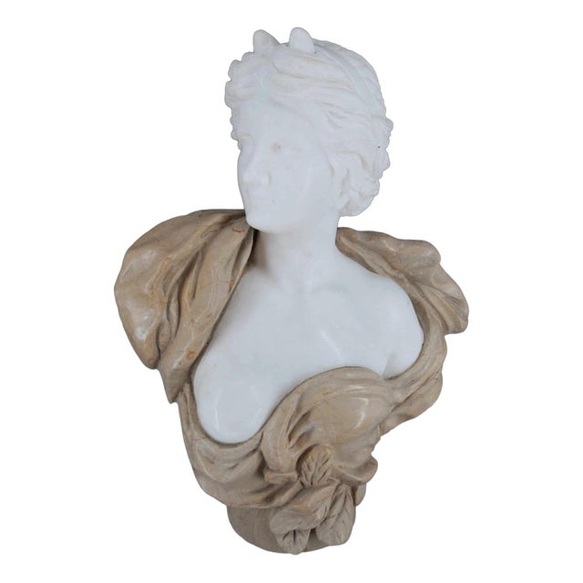 Unknown Artist, Bust of Young Woman, Marble For Sale