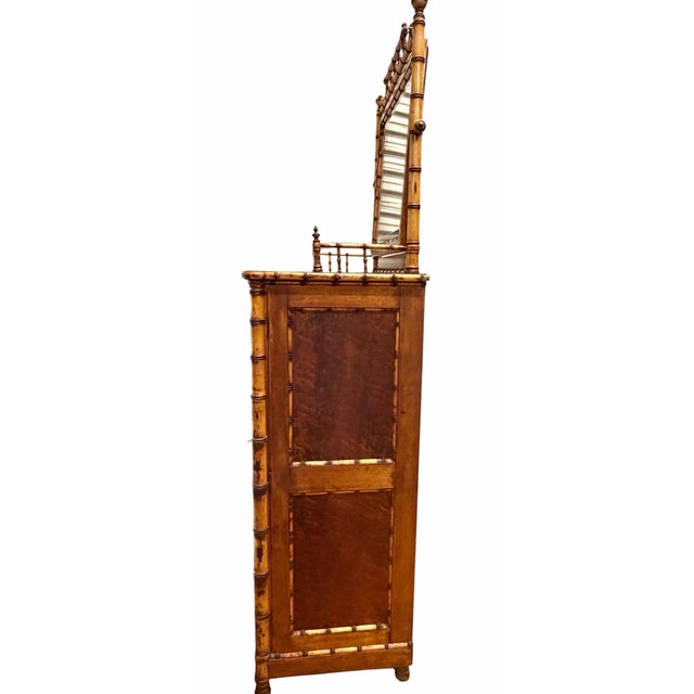 Renaissance Late 19th Century Rj Horner Aesthetic Movement Faux Bamboo Tall Lock Side Dresser, Attributed For Sale - Image 3 of 12