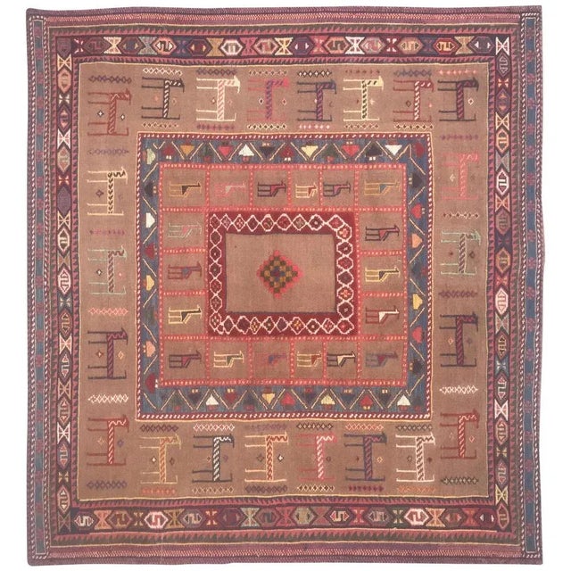 Vintage Soumak Shahsavand Kilim For Sale - Image 13 of 13