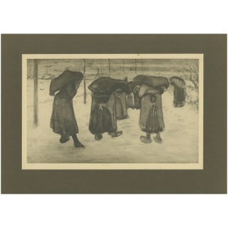 After Vincent Van Gogh, Women Carrying Sacks in the Snow, 1928, Portfolio Print For Sale