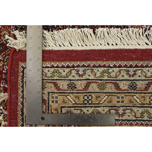 Tabriz Mahi Rug 8’11” X 12’3” Red Wool Traditional Hand-Knotted Carpet For Sale - Image 15 of 15