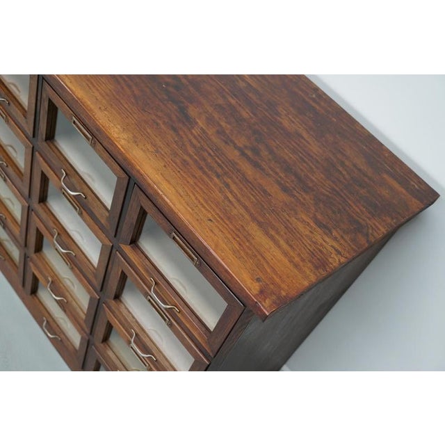 Vintage Dutch Oak Haberdashery Shop Cabinet, 1950s For Sale - Image 4 of 18