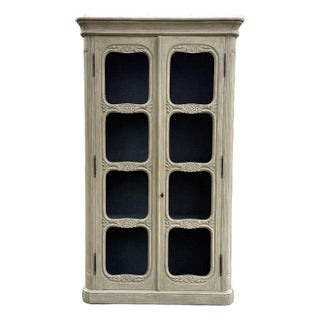Monumental Gustavian Inspired Painted Bookcase / Curio Cabinet For Sale