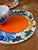 Set of 4, 1970s Orange and Blue Ceramic Plates and Teacups For Sale In Atlanta - Image 6 of 10
