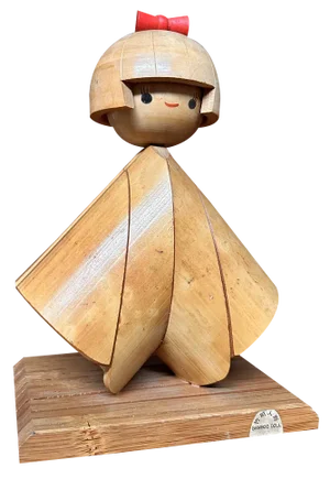 Vintage Bamboo Kokeshi Doll, Japan, 1960s
