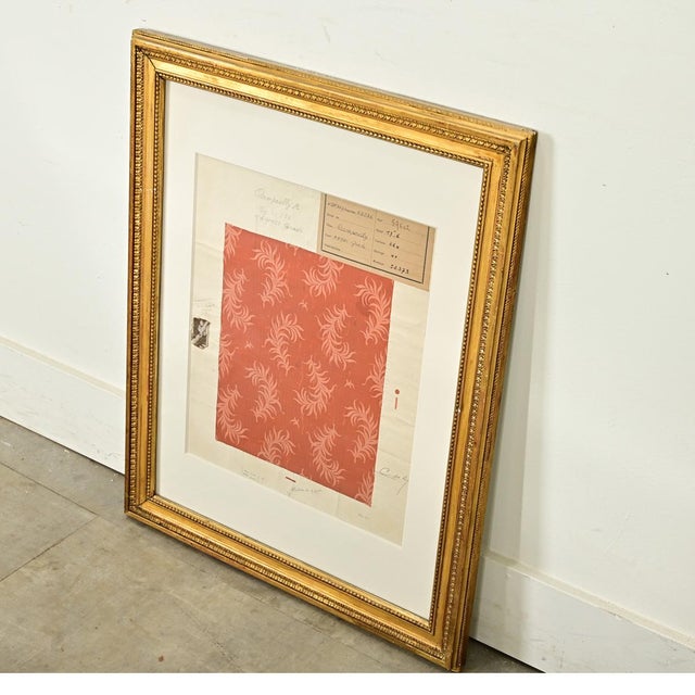 French 19th Century Framed Fabric Design Sample For Sale - Image 9 of 10