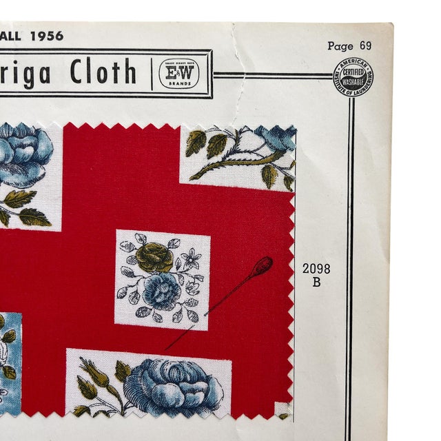 1956 E&w Quadriga Cloth Fabric Sample Board, Mid-Century Textile Display For Sale - Image 4 of 9