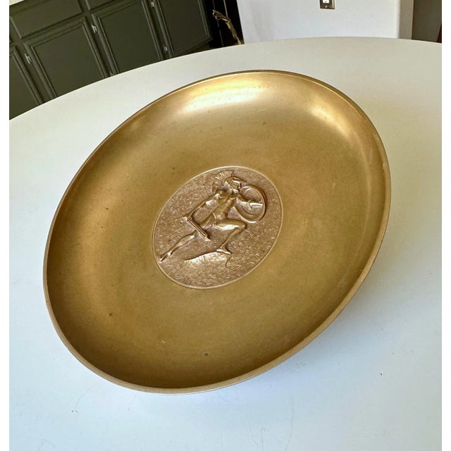 Tinos Denmark Deco Bronze Dish Neoclassic Warrior For Sale - Image 4 of 13