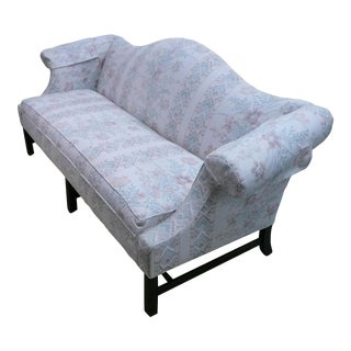 1980s Ethan Allen Victorian Camel Back Sofa For Sale