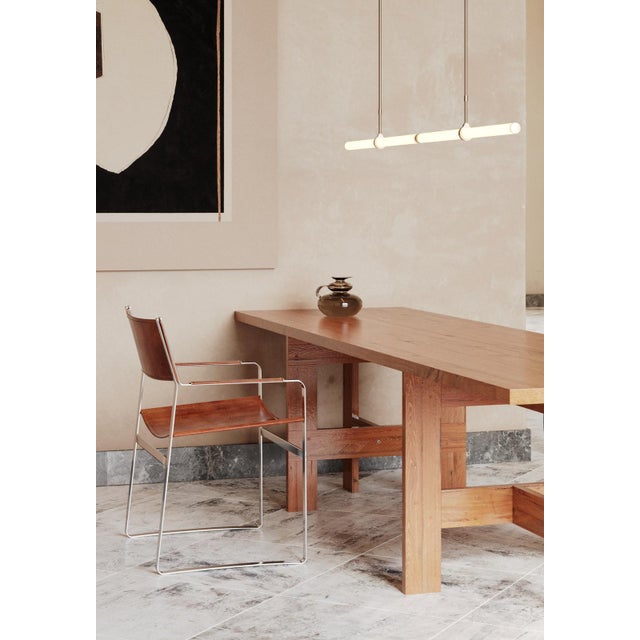 Metal Linear Light LO015 Pendant Light in Satin Brass by Naama Hofman For Sale - Image 7 of 15