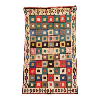 Vintage Persian Lori Checkerboard Rug - 03'10 X 06'01 For Sale