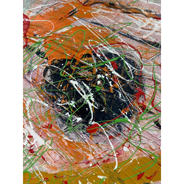Abstract Large Vintage Abstract Surrealist Oil Painting 46 X 34 For Sale - Image 3 of 7